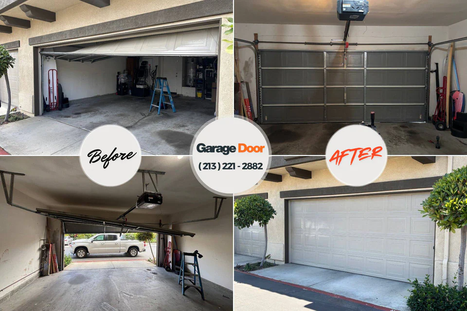 Before and after: garage door repair Tyler, MN